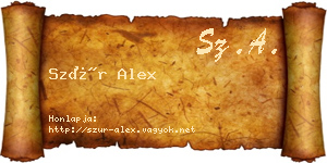 Szür Alex névjegykártya